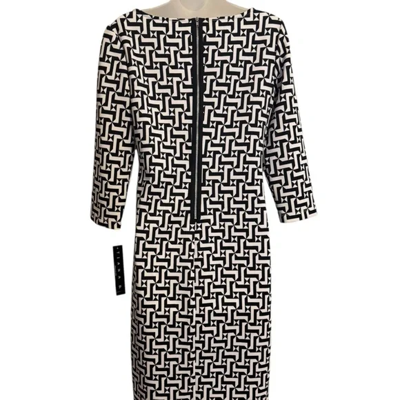 NWT Tiana B. Black and White Patterned Dress SIZE: 8 #CL - Picture 4 of 9